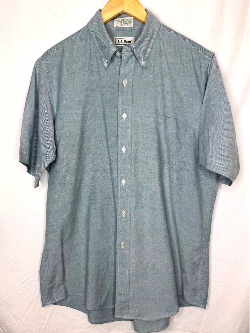 1990’s L.L.Bean Oxford Button Down Shirt Blue Short Sleeve